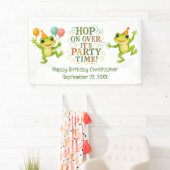 ネームパーソナライズされたデイトカエルボーイズトドラー誕生日 横断幕 (インサイチュ)