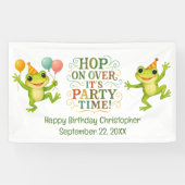 ネームパーソナライズされたデイトカエルボーイズトドラー誕生日 横断幕 (横)