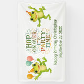 ネームパーソナライズされたデイトカエルボーイズトドラー誕生日 横断幕 (縦)