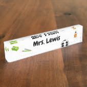 ネームパーソナライズされたデスクプレートの先生 | カスタム デスクネームプレート (側面)