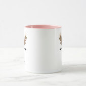 ネームパーソナライズされたトナカイクリスマスホリデーマグ マグカップ (中央)