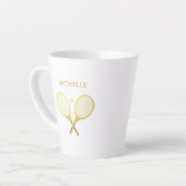 ネームパーソナライズされたトレンディーテニス カフェラテマグ (左アングル)
