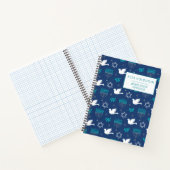 ネームパーソナライズされたドーブブルー(ユダヤ教)メノラーハヌカー ノートブック (内部)