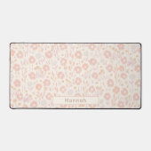 ネームパーソナライズされたハンドドローフローラかわいいフェミニン デスクマット (正面)