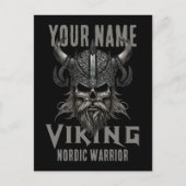 ネームパーソナライズされたバイキングウォリアー伝統 シーズンポストカード (正面)