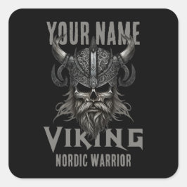 ネームパーソナライズされたバイキングウォリアー伝統 スクエアシール
