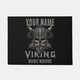 ネームパーソナライズされたバイキングウォリアー伝統 ドアマット