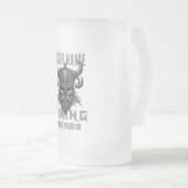 ネームパーソナライズされたバイキングウォリアー伝統 フロストグラスビールジョッキ (正面右)