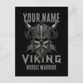 ネームパーソナライズされたバイキングウォリアー伝統 ポストカード (正面)