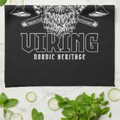 ネームパーソナライズされたバイキング北欧ウォリアー伝統 キッチンタオル (折り畳み)