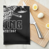 ネームパーソナライズされたバイキング北欧ウォリアー伝統 キッチンタオル (四つ折り)