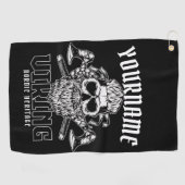 ネームパーソナライズされたバイキング北欧ウォリアー伝統 ゴルフタオル (横)