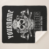 ネームパーソナライズされたバイキング北欧ウォリアー伝統 シェルパブランケット (正面(横))