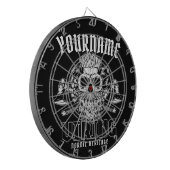 ネームパーソナライズされたバイキング北欧ウォリアー伝統 ダーツボード (正面左)