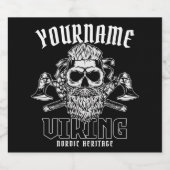 ネームパーソナライズされたバイキング北欧ウォリアー伝統 ビールラベル (シングルラベル)