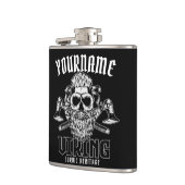 ネームパーソナライズされたバイキング北欧ウォリアー伝統 フラスク (左)