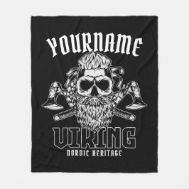 ネームパーソナライズされたバイキング北欧ウォリアー伝統 フリースブランケット