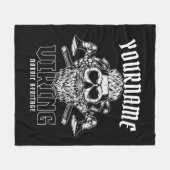 ネームパーソナライズされたバイキング北欧ウォリアー伝統 フリースブランケット (正面(横))