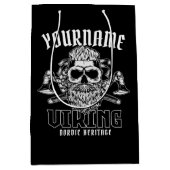 ネームパーソナライズされたバイキング北欧ウォリアー伝統 ミディアムペーパーバッグ (正面)