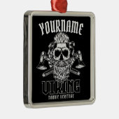 ネームパーソナライズされたバイキング北欧ウォリアー伝統 メタルオーナメント (右)