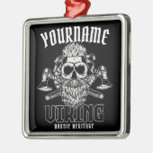 ネームパーソナライズされたバイキング北欧ウォリアー伝統 メタルオーナメント (左)