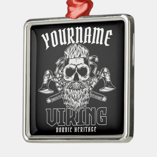 ネームパーソナライズされたバイキング北欧ウォリアー伝統 メタルオーナメント (左)