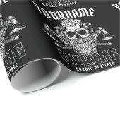 ネームパーソナライズされたバイキング北欧ウォリアー伝統 ラッピングペーパー (ロールコーナー)