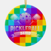 ネームパーソナライズされたピックボールプライド セラミックオーナメント (正面)