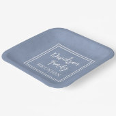 ネームパーソナライズされたファミリーイベントダスティブルー紙 ペーパープレート (傾斜あり)