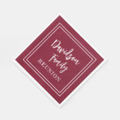 ネームパーソナライズされたファミリーイベントブルゴーニュ紙 スタンダードランチョンナプキン (角)