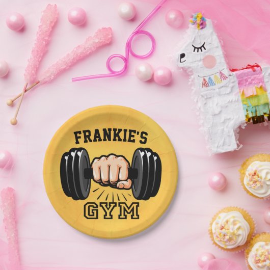 ネームパーソナライズされたフィットネストレーナージムカスタム ペーパープレート (パーティー)