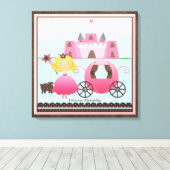 ネームパーソナライズされたフェアリープリンセスキャッスルカスタム キャンバスプリント (インサイチュ (ウッドフロア))