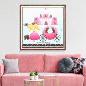 ネームパーソナライズされたフェアリープリンセスキャッスルカスタム キャンバスプリント (インサイチュ (リビング))