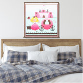 ネームパーソナライズされたフェアリープリンセスキャッスルカスタム キャンバスプリント (インサイチュ (寝室))