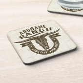 ネームパーソナライズされたブルステアスカルウエスタンランチ コースター (左側)