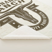 ネームパーソナライズされたブルステアスカルウエスタンランチ シェルパブランケット (3/4)