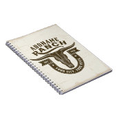 ネームパーソナライズされたブルステアスカルウエスタンランチ ノートブック (右側)