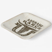 ネームパーソナライズされたブルステアスカルウエスタンランチ ペーパープレート (傾斜あり)