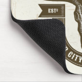 ネームパーソナライズされたブルステアスカルウエスタンランチ マウスパッド (コーナー)