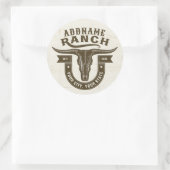 ネームパーソナライズされたブルステアスカルウエスタンランチ ラウンドシール (バッグ)