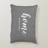 ネームパーソナライズされたホーム気持ちグレー アクセントクッション (裏面(縦))