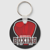ネームパーソナライズされたボクサーボクシンググラブ賞戦闘機 キーホルダー (正面)