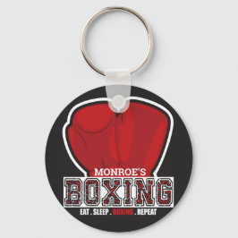ネームパーソナライズされたボクサーボクシンググラブ賞戦闘機 キーホルダー