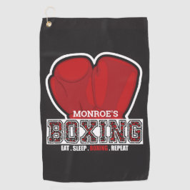 ネームパーソナライズされたボクサーボクシンググラブ賞戦闘機 ゴルフタオル