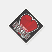 ネームパーソナライズされたボクサーボクシンググラブ賞戦闘機 スタンダードカクテルナプキン (角)