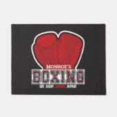 ネームパーソナライズされたボクサーボクシンググラブ賞戦闘機 ドアマット (正面)