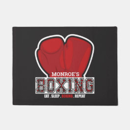 ネームパーソナライズされたボクサーボクシンググラブ賞戦闘機 ドアマット