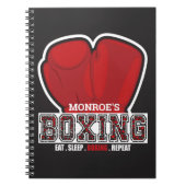ネームパーソナライズされたボクサーボクシンググラブ賞戦闘機 ノートブック (正面)
