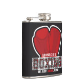 ネームパーソナライズされたボクサーボクシンググラブ賞戦闘機 フラスク (右)