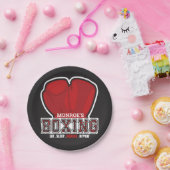 ネームパーソナライズされたボクサーボクシンググラブ賞戦闘機 ペーパープレート (パーティー)